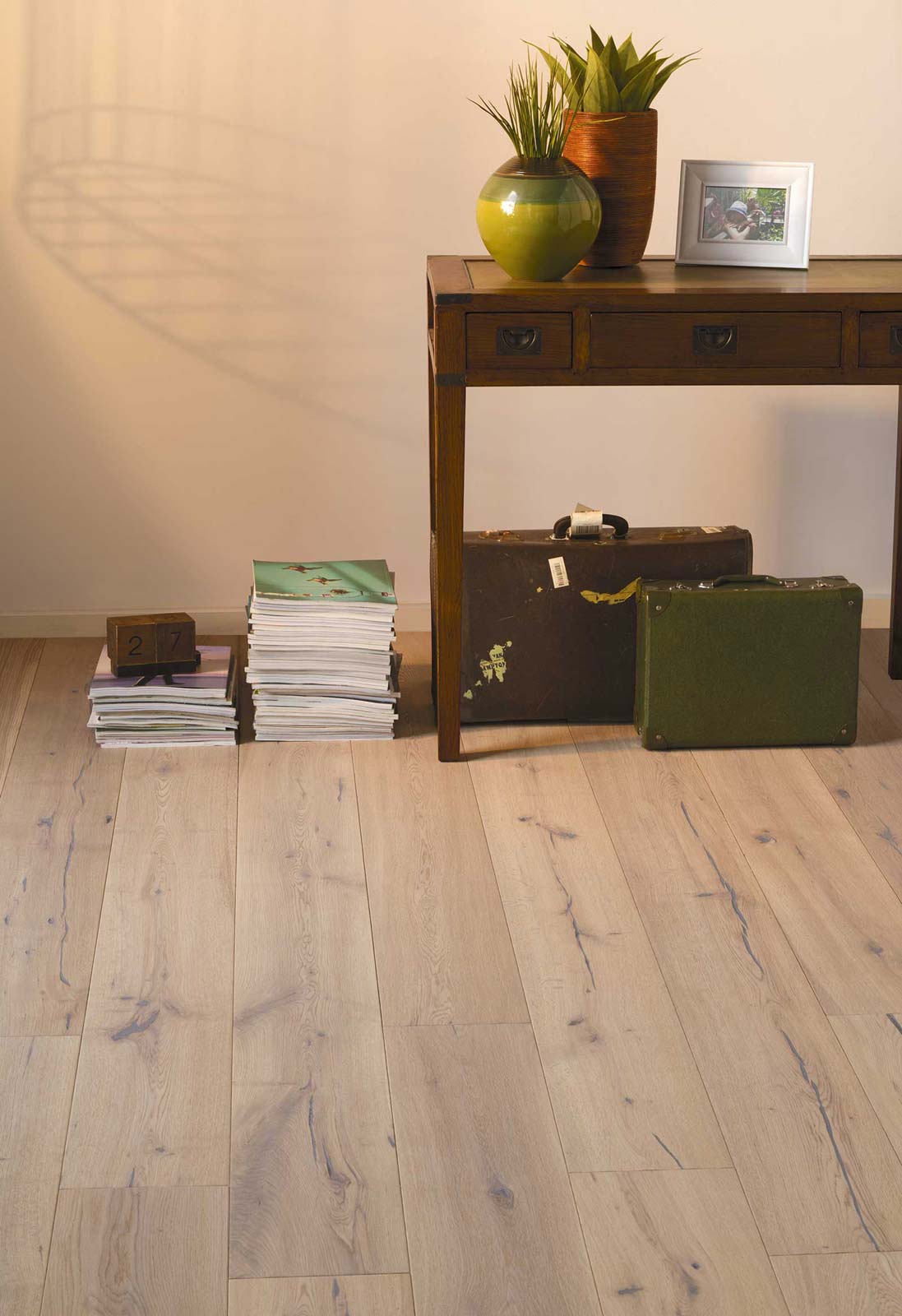 Rustic Oak White Smoke Flooring planks in livingroom
