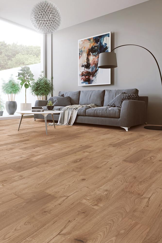 Engineered Timber Riviera Oak Click Flooring in Amalfi Colour Living Room