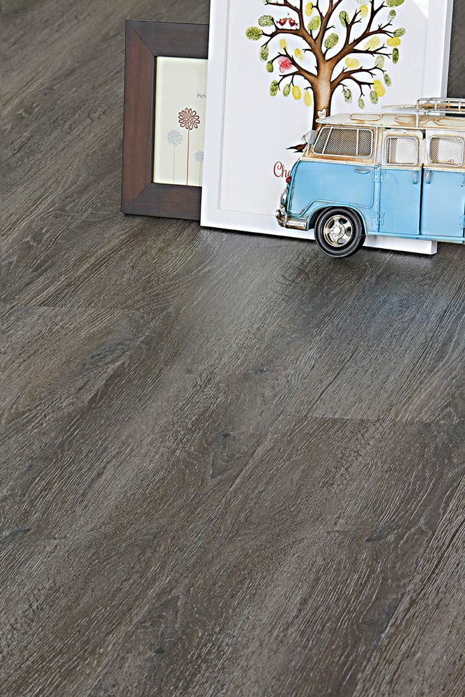 Luxury Vinyl Plank Smoked Oak Flooring in Greystone Colour