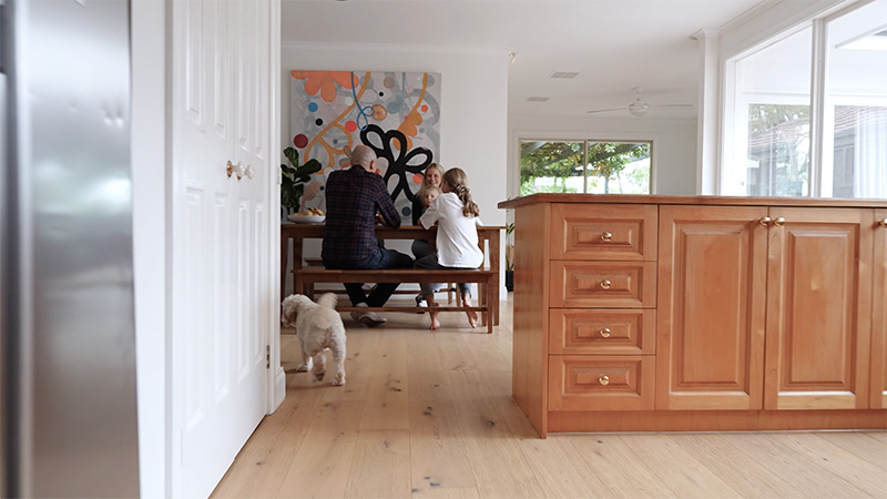 closeup of flooring in kitchen