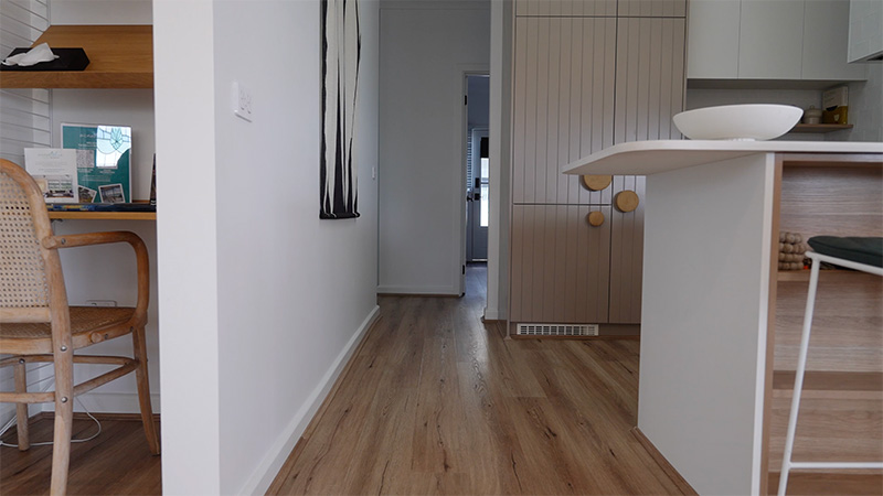 closeup of flooring in kitchen