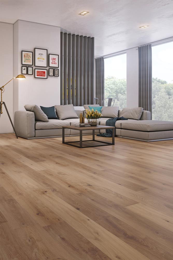 Engineered Timber Riviera Oak Click Flooring in Apostle Colour Living Room