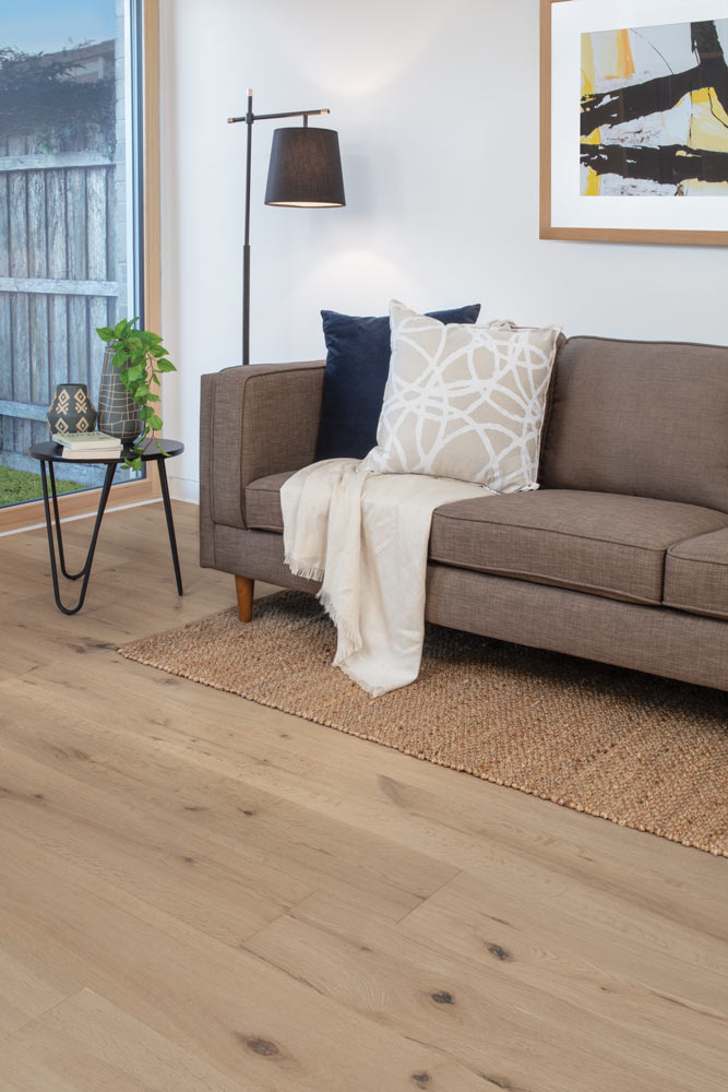 Engineered Timber Riviera Oak Click Flooring in Bora Colour Living Room